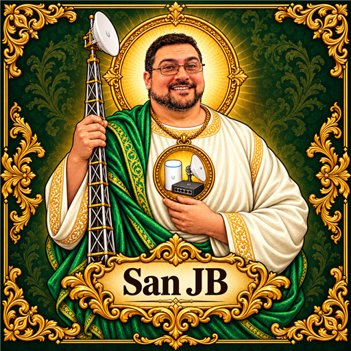 Retrato de San JB en composición cuadrada con marco dorado y fondo verde
